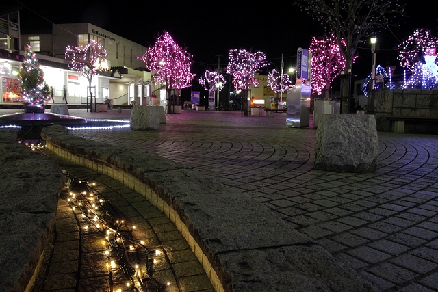 大河原駅前のイルミネーションおばんなりスター大河原・宮城県柴田郡大河原町・画像・与平仙台人が仙台観光してるブログ